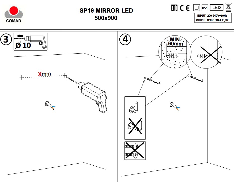 Koupelnové zrcadlo LED APOLLO