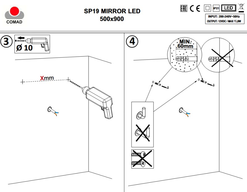 Koupelnové zrcadlo LED APOLLO