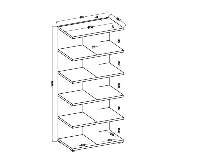 Regál MORA 05 dub artisan
