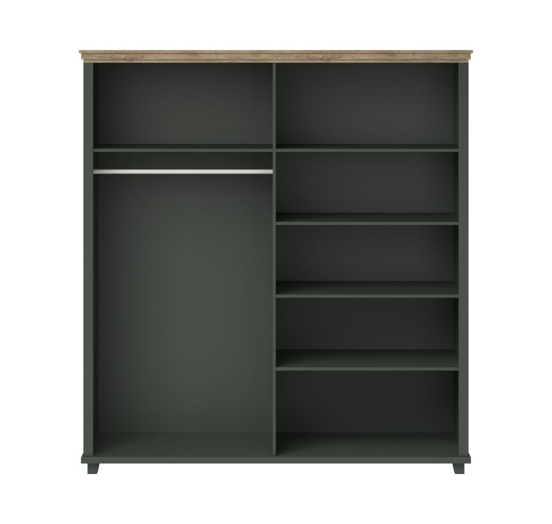 Šatní skříň II EVORA Dub lefkas - zelená