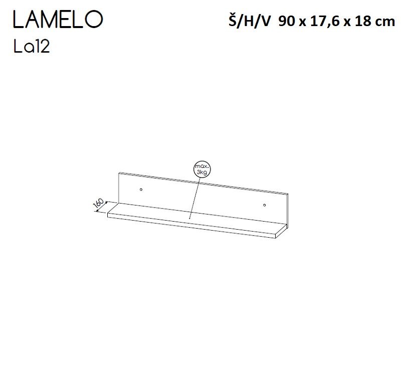 Závěsná police LAMELO 12