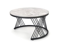Set Konferenčních stolků FLAMINGO šedý mramor/černá