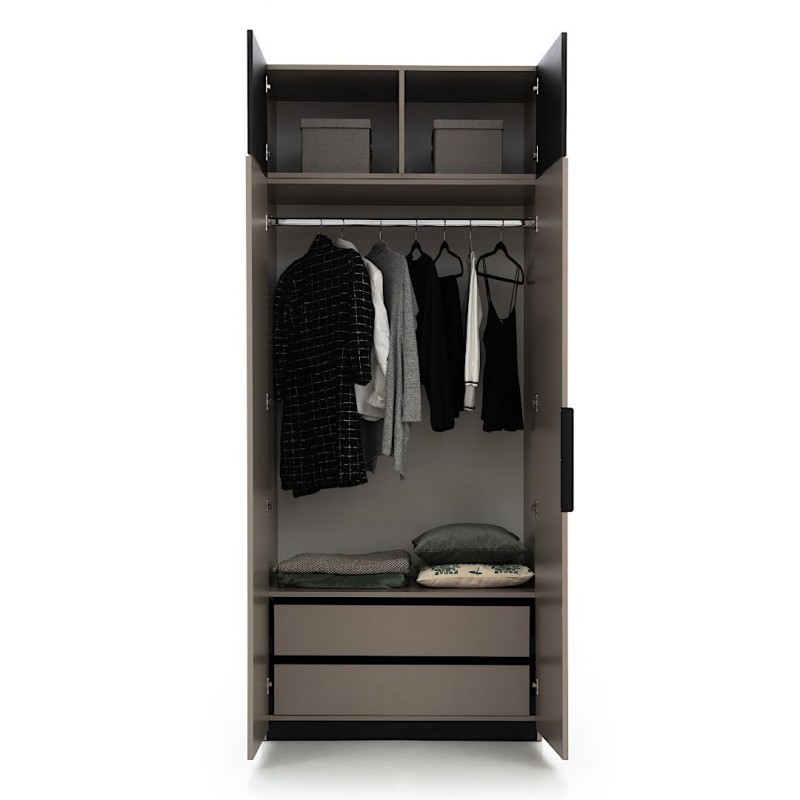 Šatní skříň s šuplíky a šatní tyčí Uficio 2D - VYŘAZENO