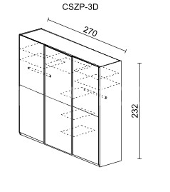 Šatní skříň KREMONA 3D