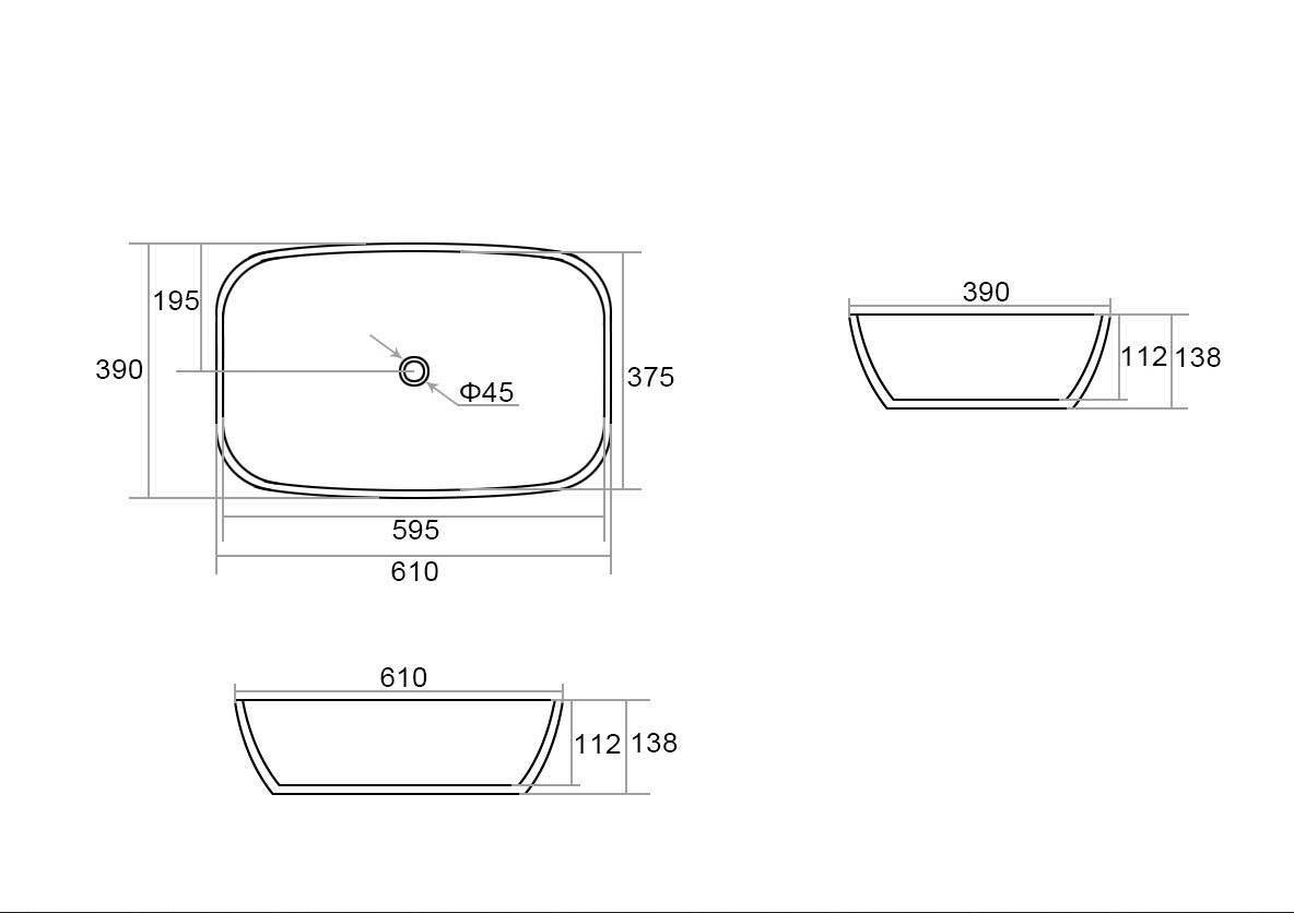 Umyvadlo na desku UN MEGI MW 13