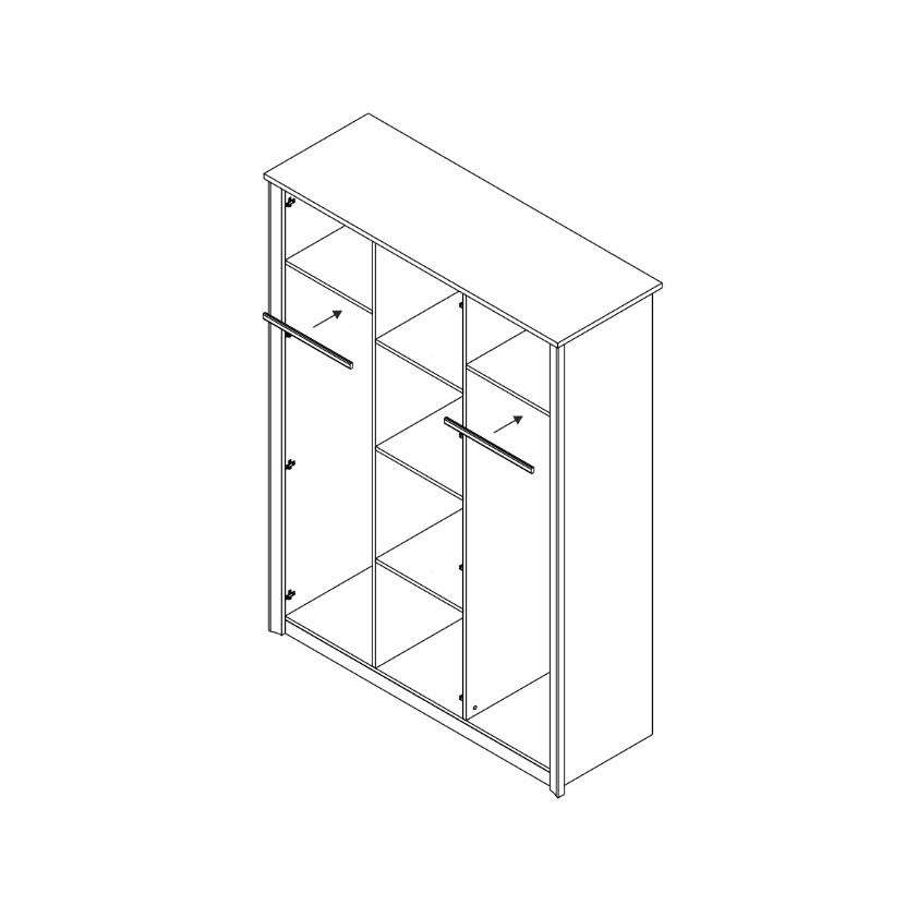 Šatní skříň Finezia F3 Dub Sonoma čokoláda