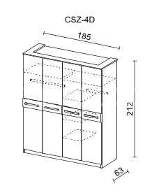 Šatní skříň KREMONA II 4D