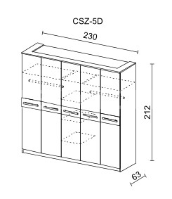 Šatní skříň KREMONA II 5D