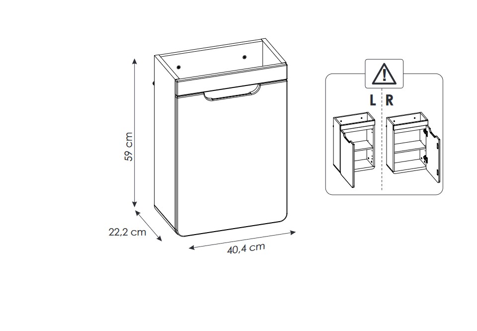 Koupelnová skříňka ADELLE BÍLÁ 82-40 - pod umyvadlo 40