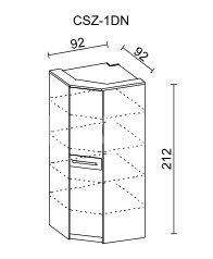 Šatní skříň KREMONA II Rohová