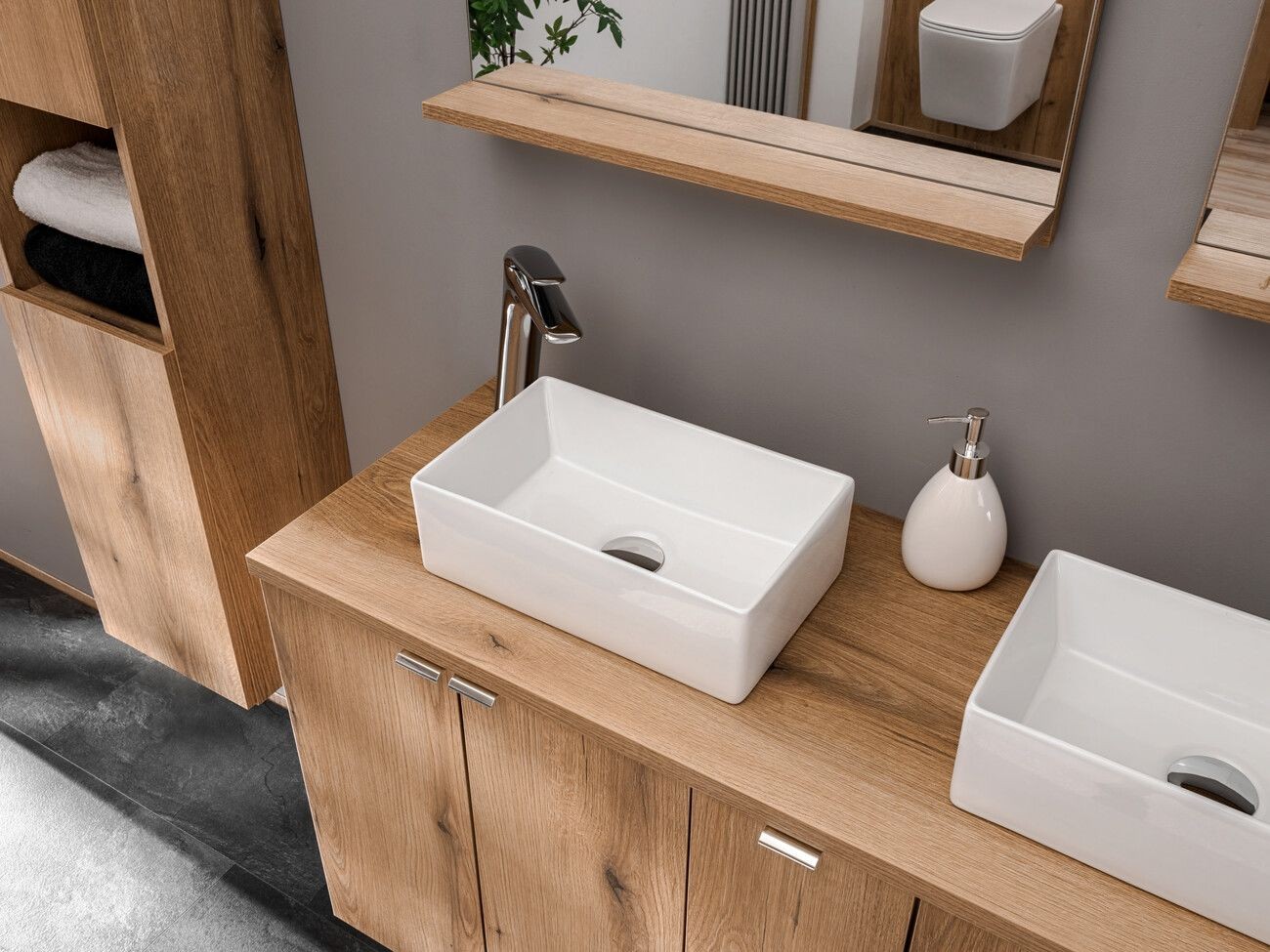 Koupelnová skříňka NOVA DUB 82-80 2D - pod umyvadlo 80