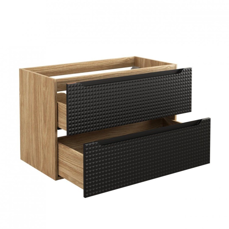 Koupelnová skříňka LUXOR ČERNÁ 82-90 2S - pod umyvadlo 90