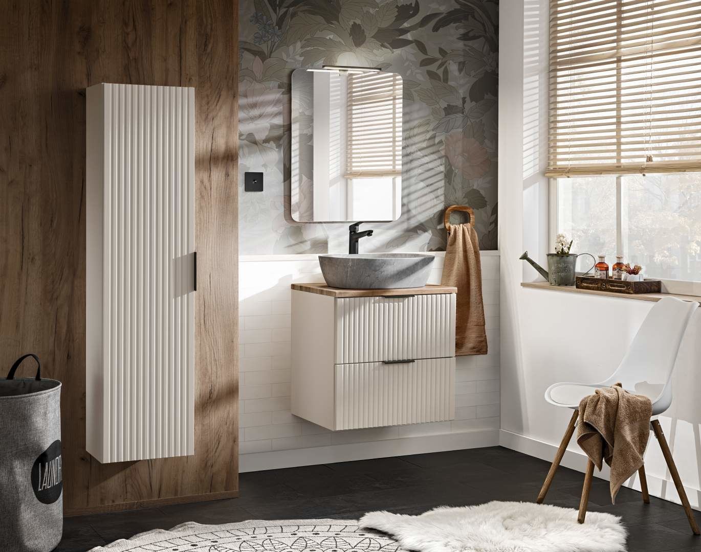 Koupelnová skříňka ADELLE KAŠMÍR 80-01 - vysoká