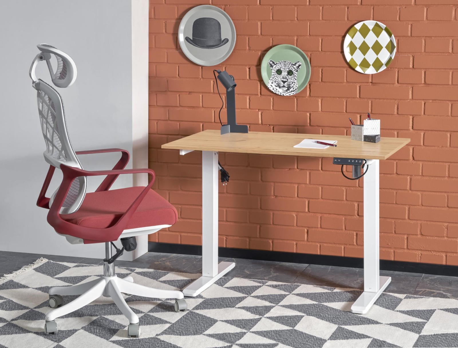 PC stolek B53 bílá/dub