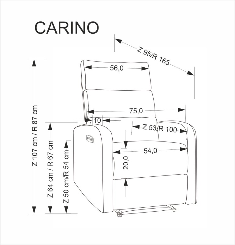 Křeslo ušák CARINIO šedé