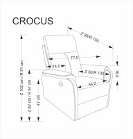 Křeslo ušák CROCUS béžové