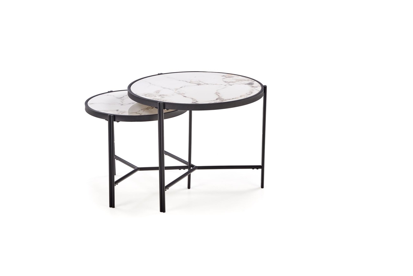 Set konferenčních stolků FATIMA  bílá/černá