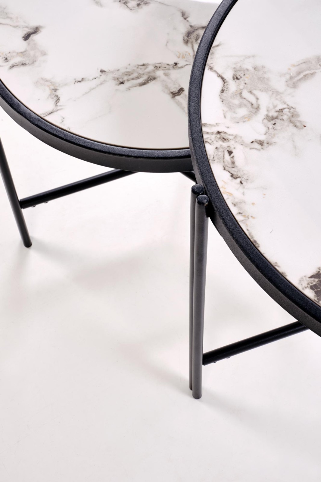 Set konferenčních stolků FATIMA  bílá/černá