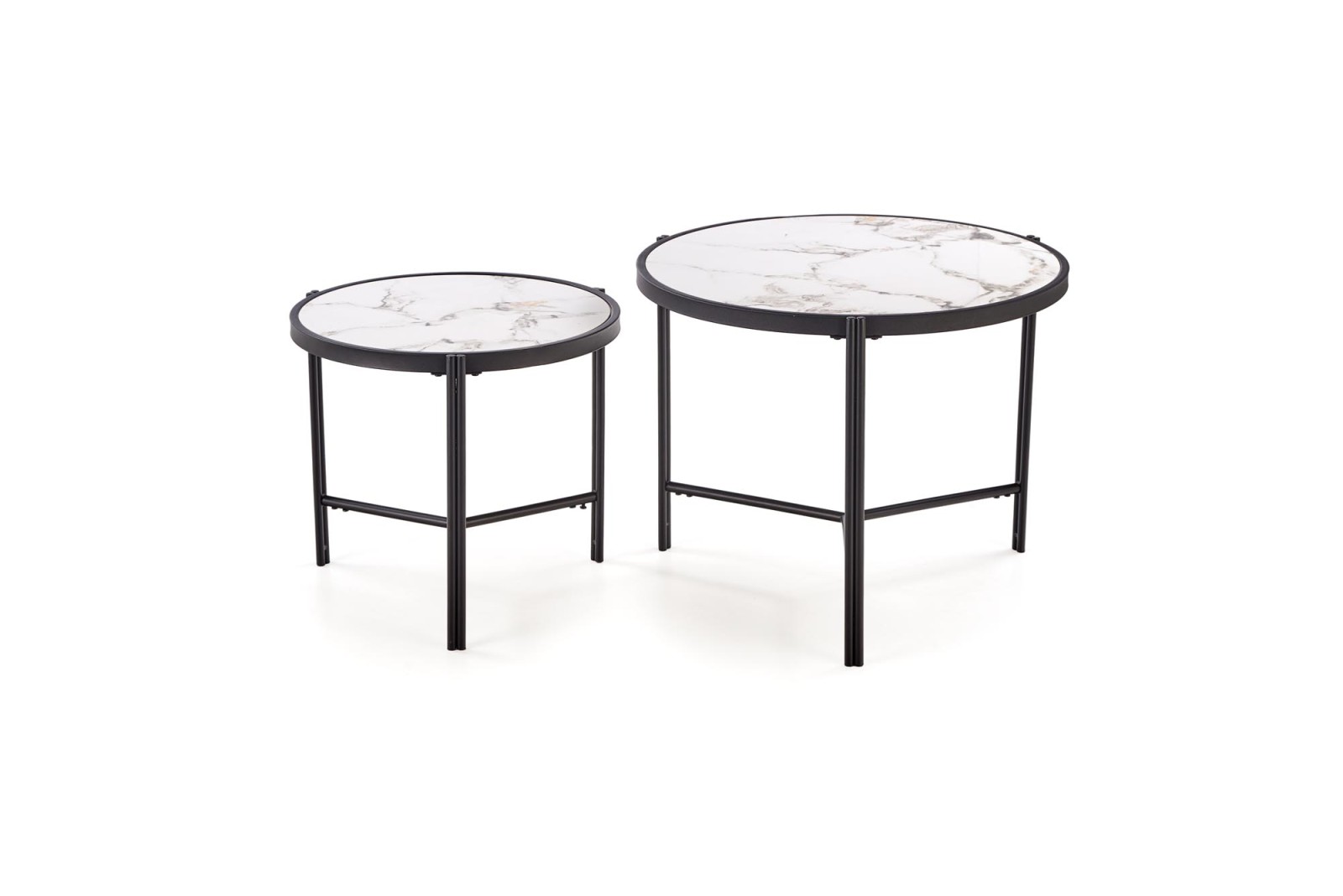 Set konferenčních stolků FATIMA  bílá/černá