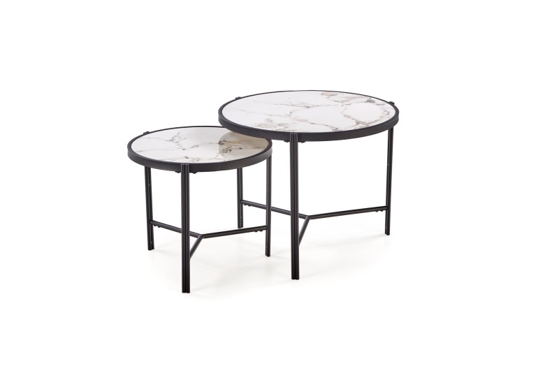 Set konferenčních stolků FATIMA  bílá/černá