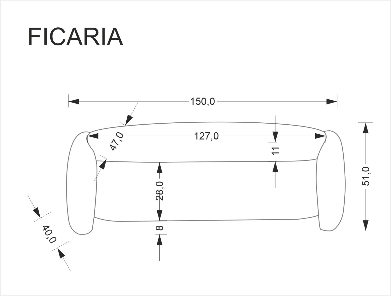 Taburet lavice FICARIA