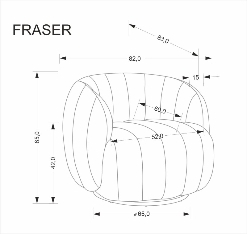 Křeslo FRASER krémové