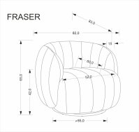 Křeslo FRASER krémové