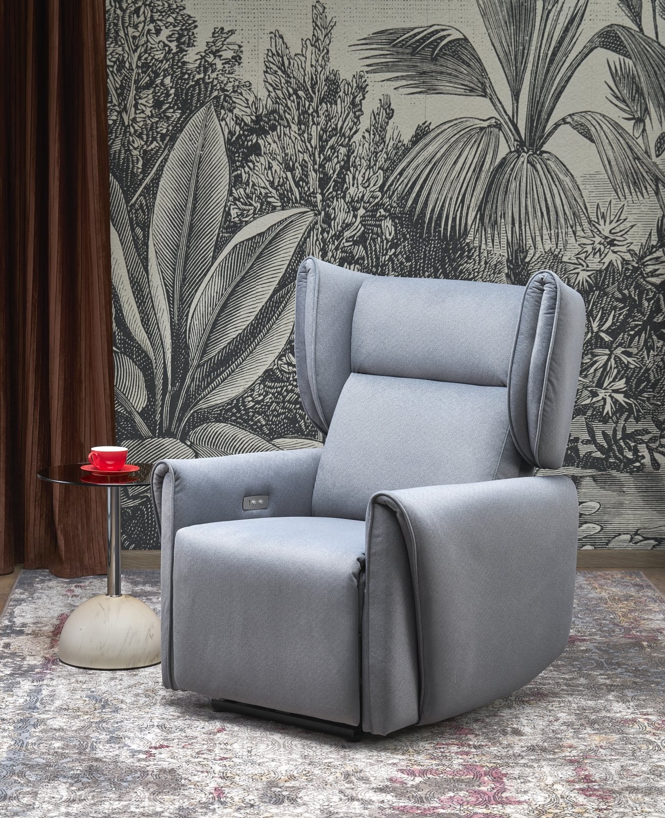 Křeslo ušák GELATO šedé