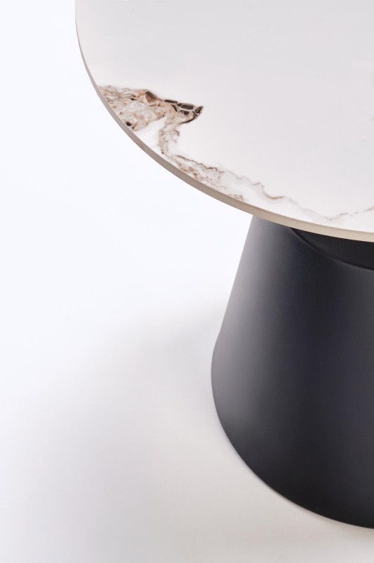 Konferenční stolky MAGNETA set 2ks bílý mramor/černá