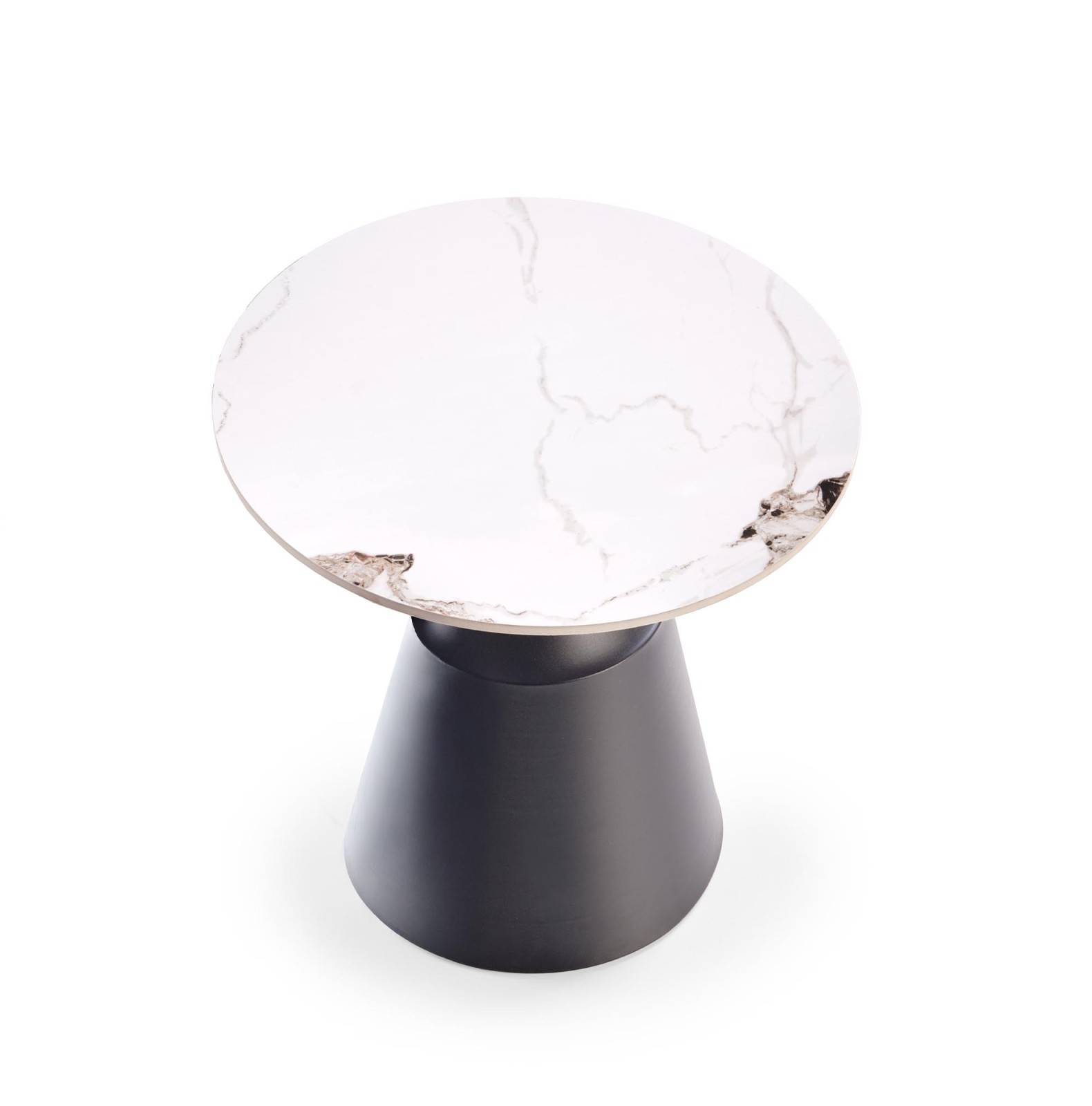 Konferenční stolky MAGNETA set 2ks bílý mramor/černá