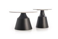 Konferenční stolky MAGNETA set 2ks bílý mramor/černá