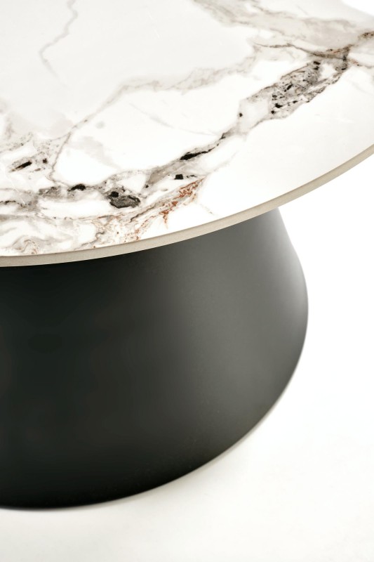 Konferenční stolky MAGNETA set 2ks bílý mramor/černá