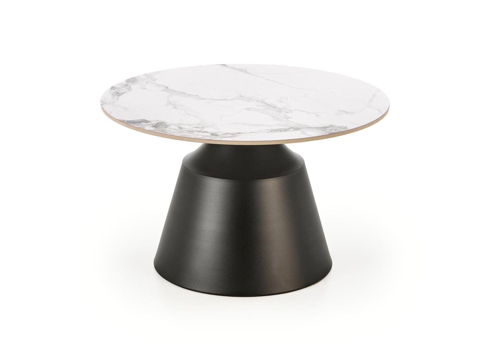 Konferenční stolky MAGNETA set 2ks bílý mramor/černá