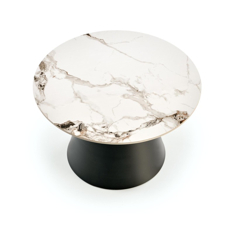 Konferenční stolky MAGNETA set 2ks bílý mramor/černá