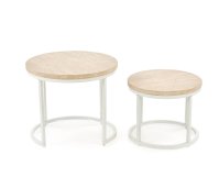 Konferenční stolky OREO travertin / bílá