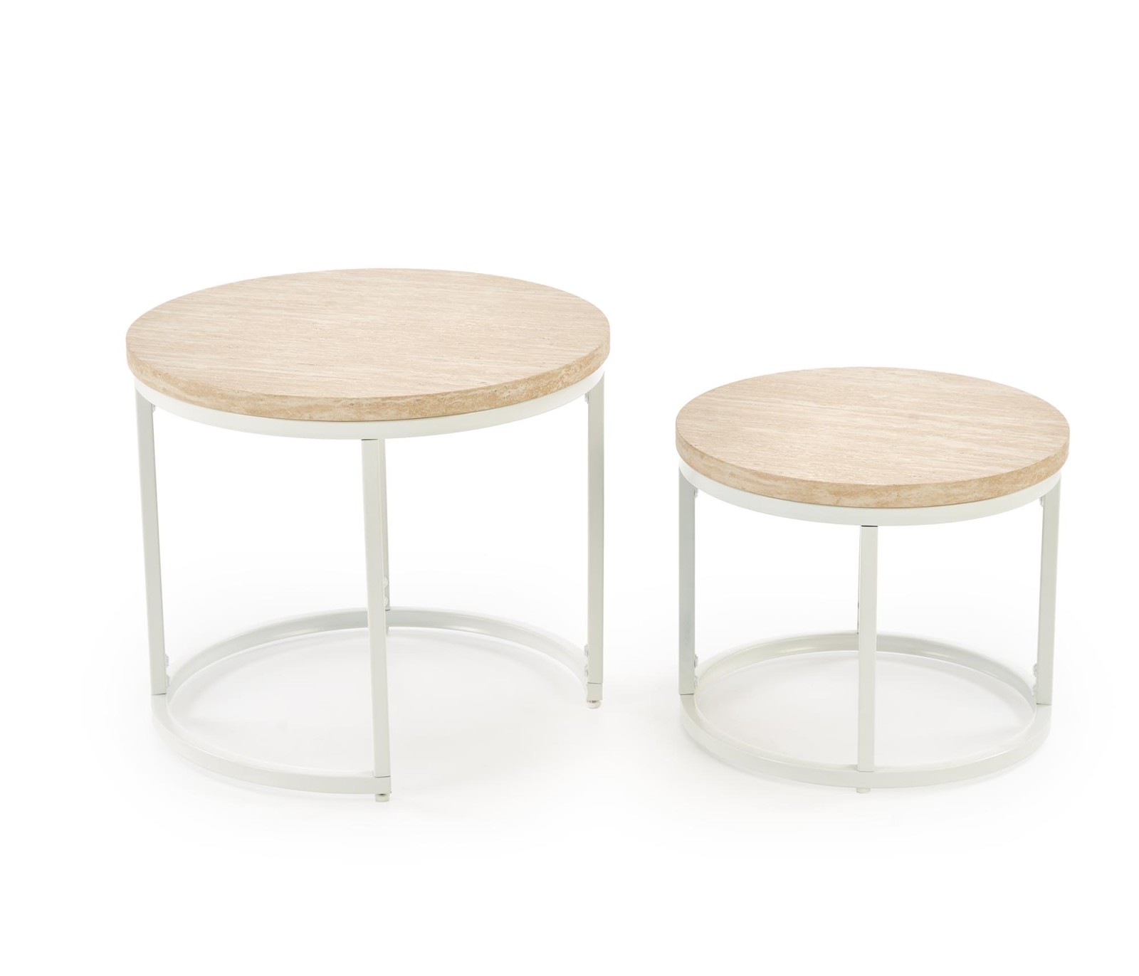 Konferenční stolky OREO travertin / bílá