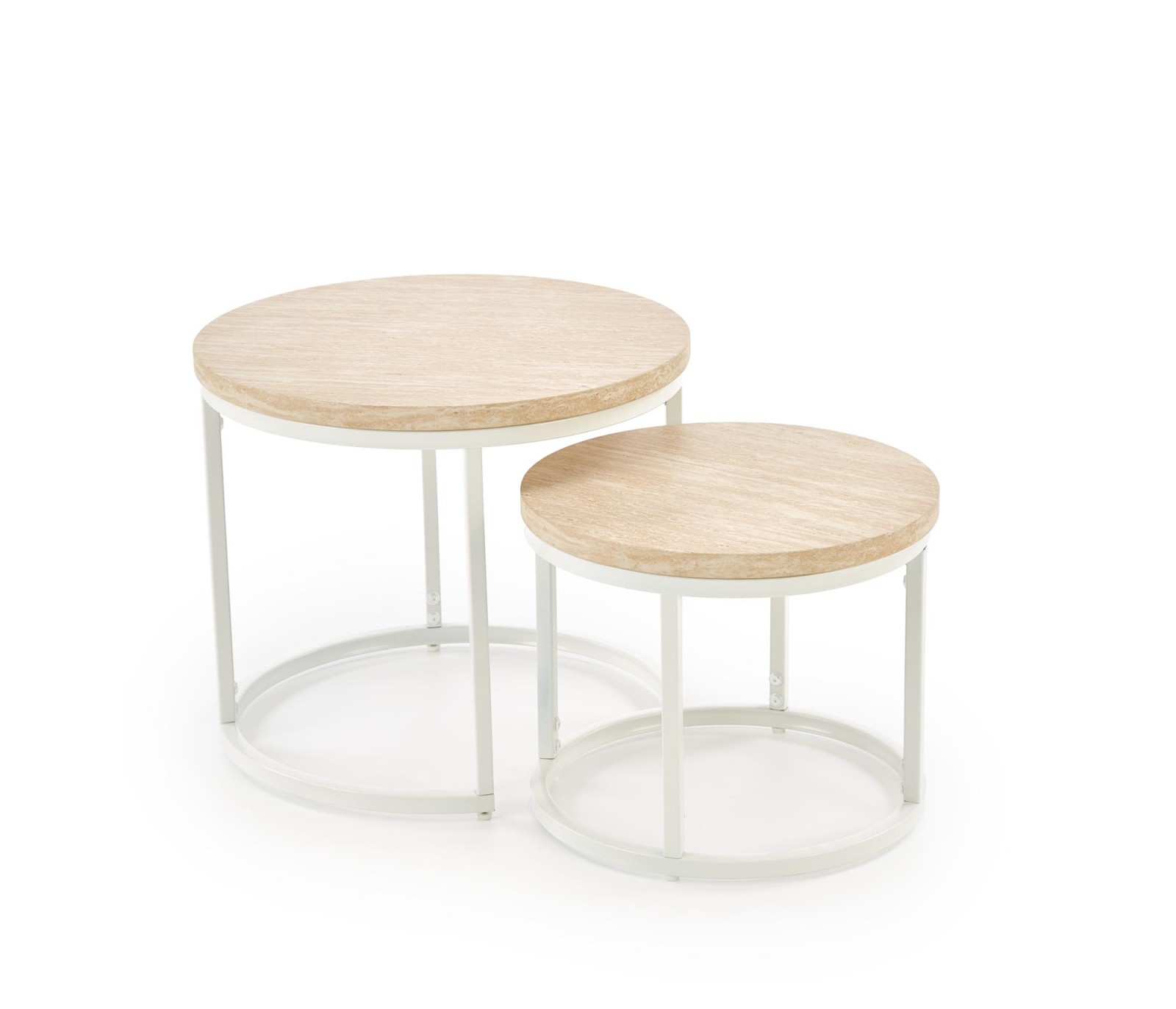 Konferenční stolky OREO travertin / bílá