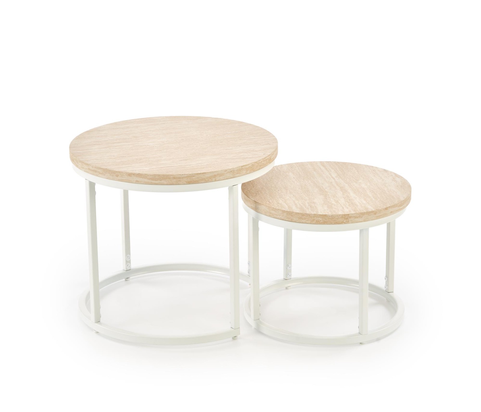 Konferenční stolky OREO travertin / bílá