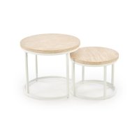 Konferenční stolky OREO travertin / bílá