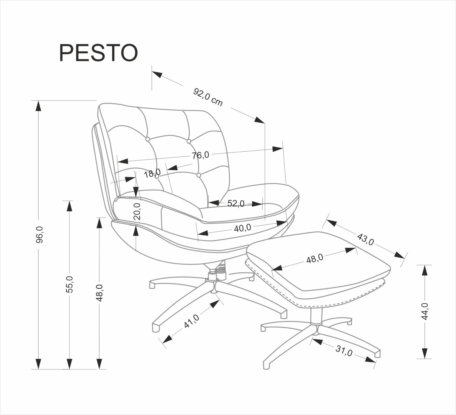 Křeslo PESTO béžová