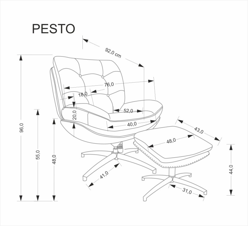 Křeslo PESTO šedá