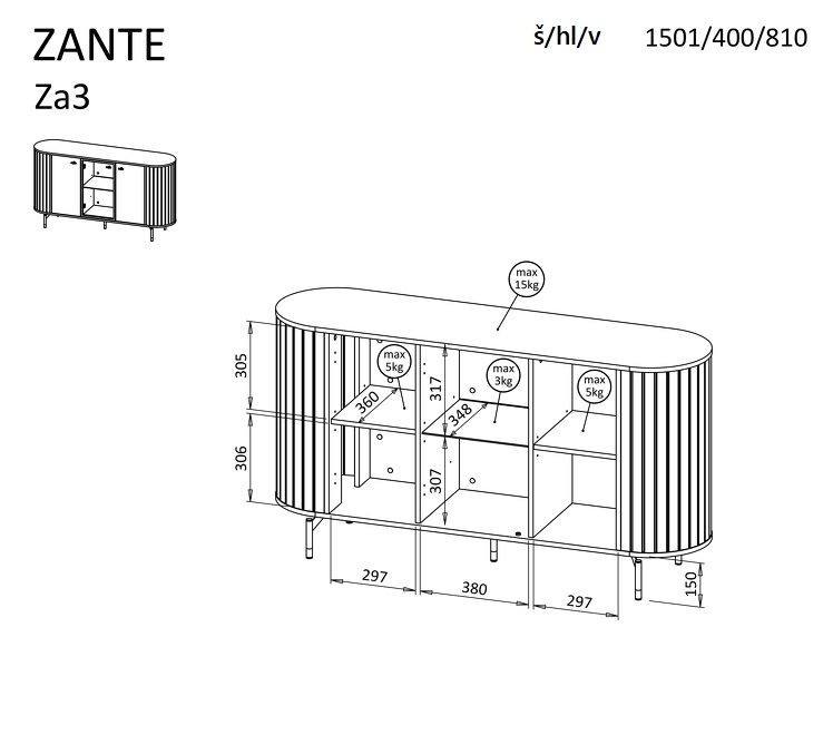 Komoda ZANTE 3