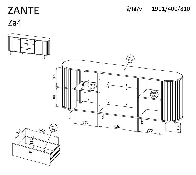 Komoda ZANTE 4
