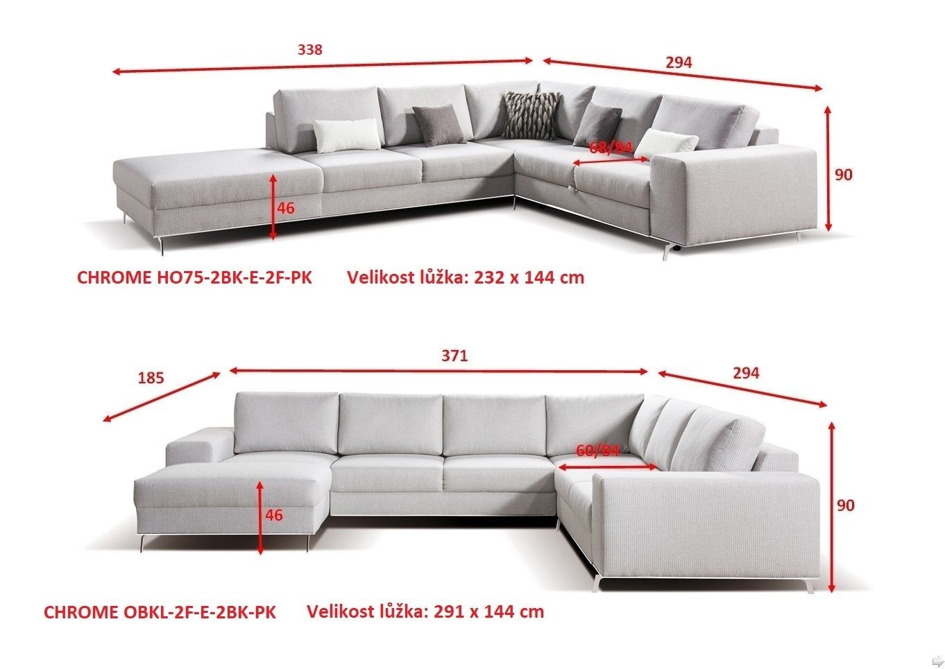 Sedací souprava CHROME do U