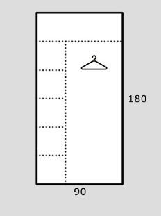 Rohová šatní skříň REA AMY 32/180