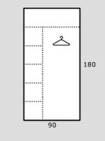 Rohová šatní skříň REA AMY 32/180