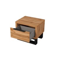 Noční stolek HALES dub wotan/černá