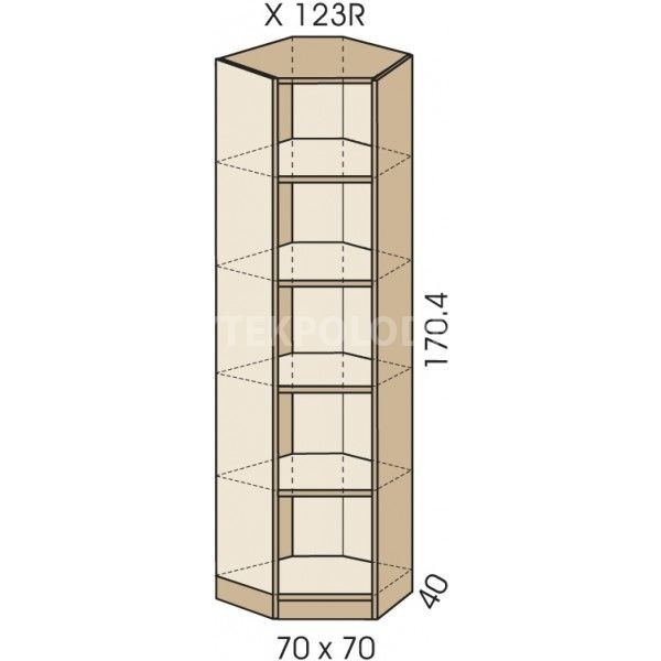 Rohová skříň JIM 5 X 123R