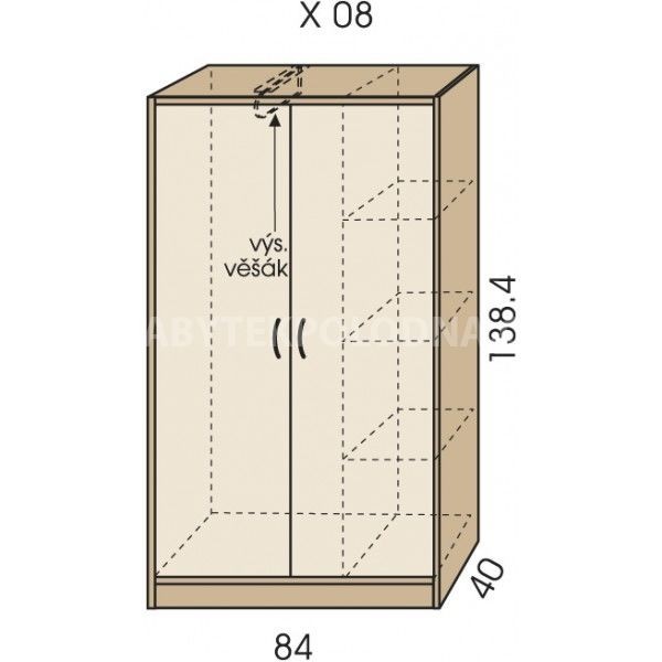 Šatní skříň JIM 5 X 08