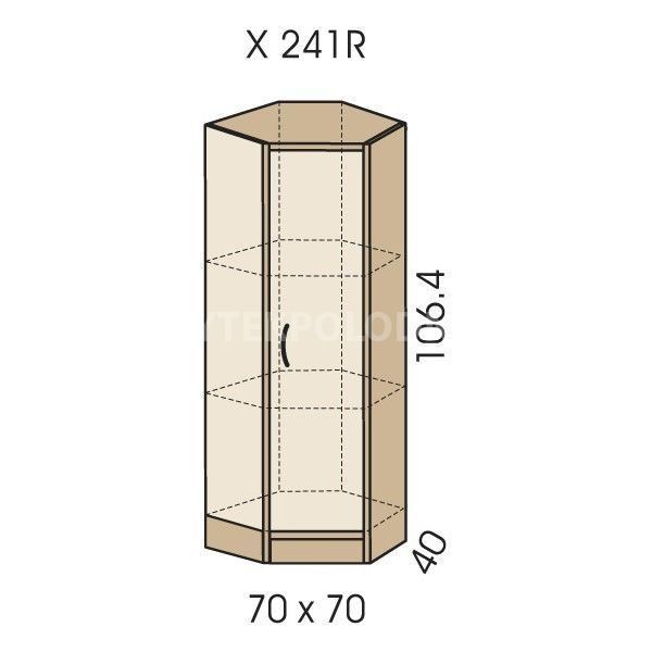 Rohová skříň JIM 5 X 241R
